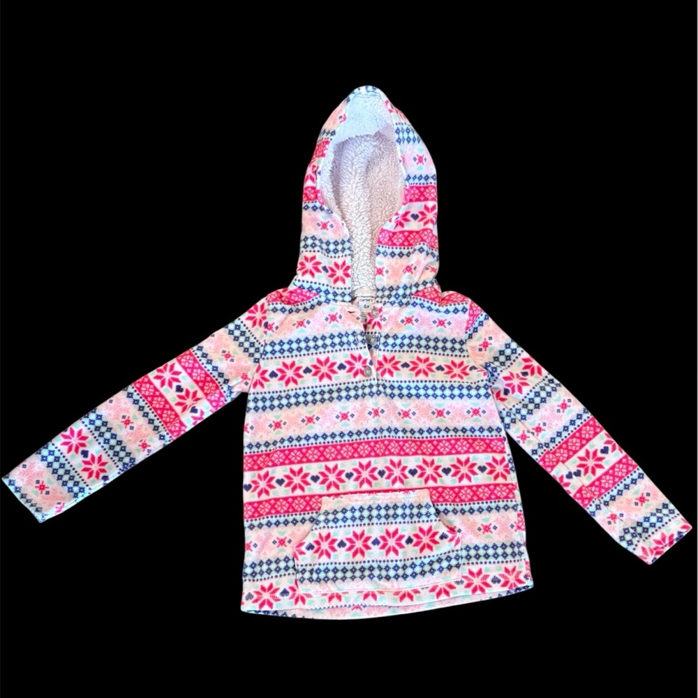 Carter’s fleece hooded shirt XS 6-6X